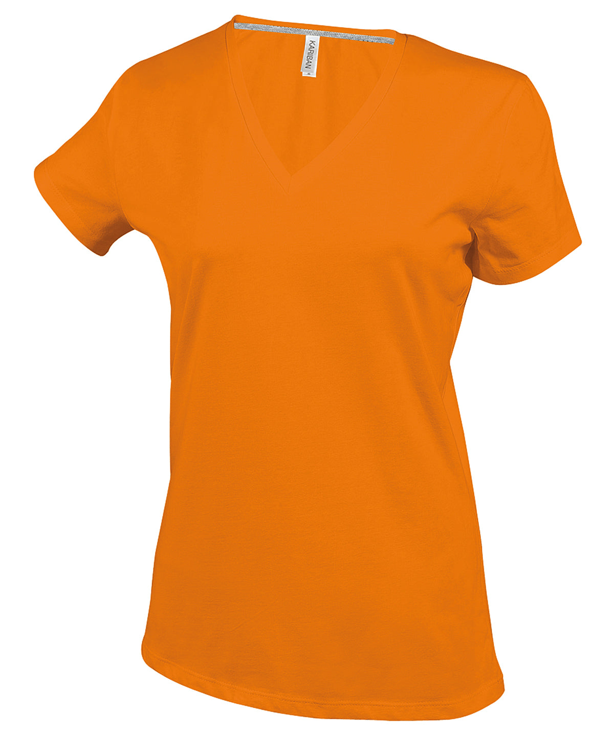Kariban Ladies Enzyme Washed VNeck TShirt Plus Sizes