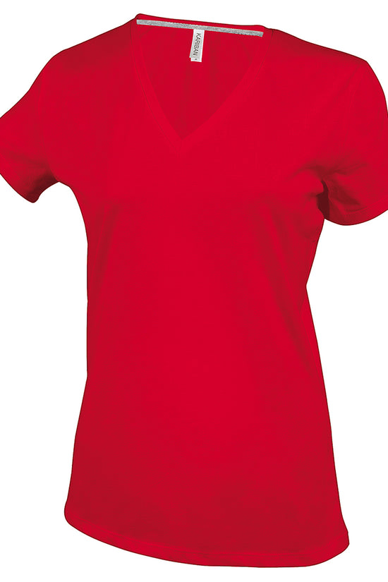 Kariban Ladies Enzyme Washed VNeck TShirt Plus Sizes