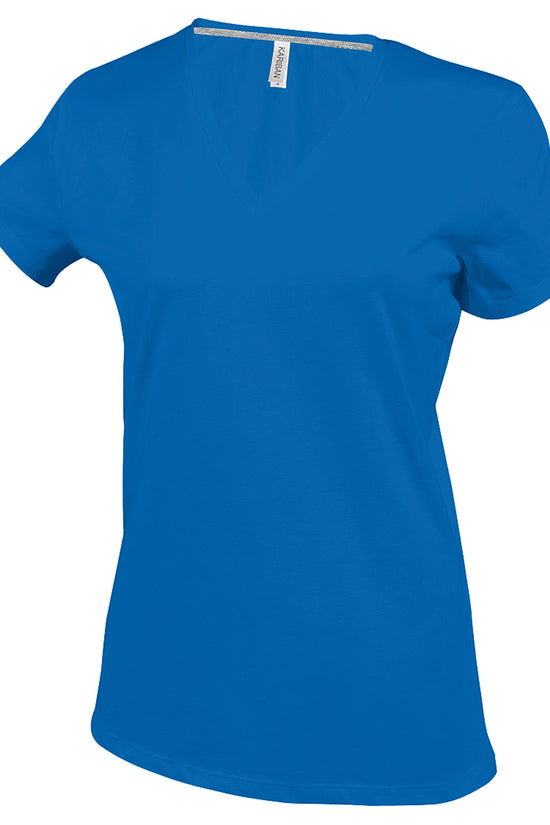 Kariban Ladies Enzyme Washed VNeck TShirt Plus Sizes
