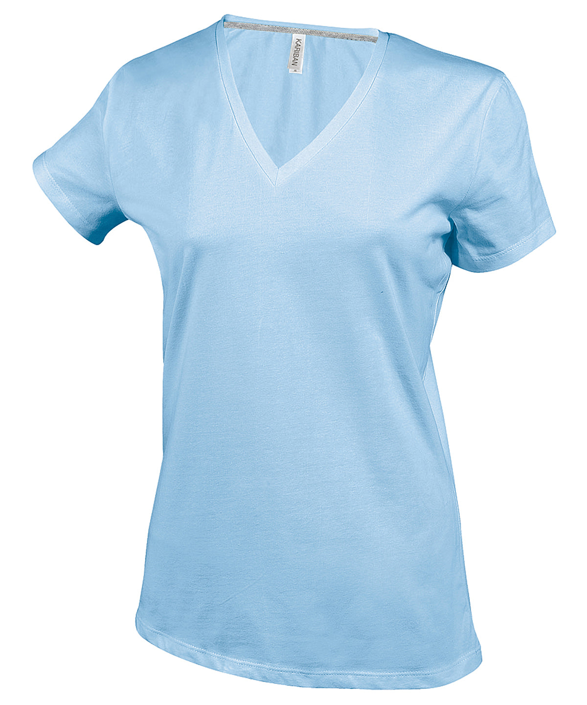 Kariban Ladies Enzyme Washed VNeck TShirt Plus Sizes