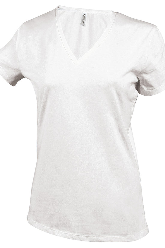 Kariban Ladies Enzyme Washed VNeck TShirt Plus Sizes