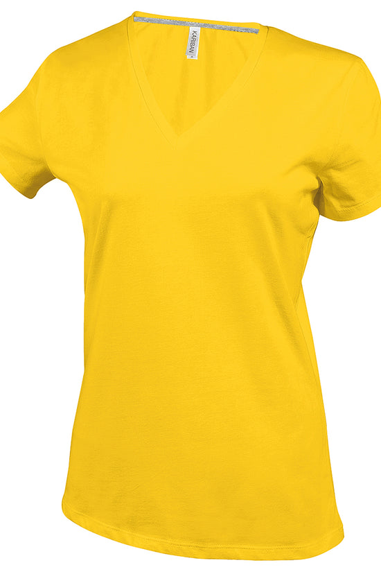 Kariban Ladies Enzyme Washed VNeck TShirt Plus Sizes