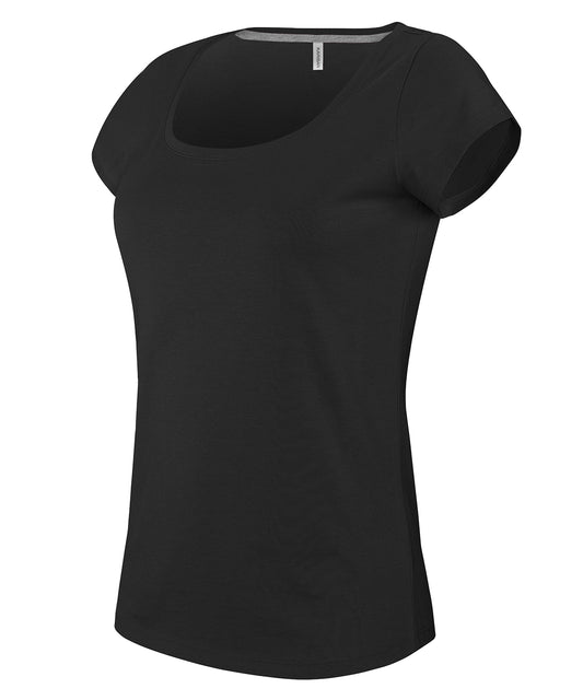 Kariban Ladies Boat Neck TShirt Plus Sizes EnzymeWashed Cotton