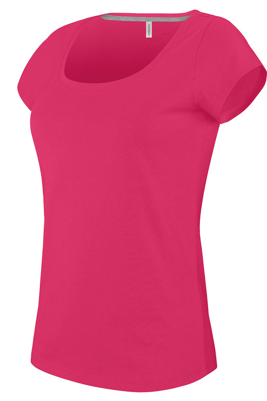 Kariban Ladies Boat Neck TShirt Plus Sizes EnzymeWashed Cotton