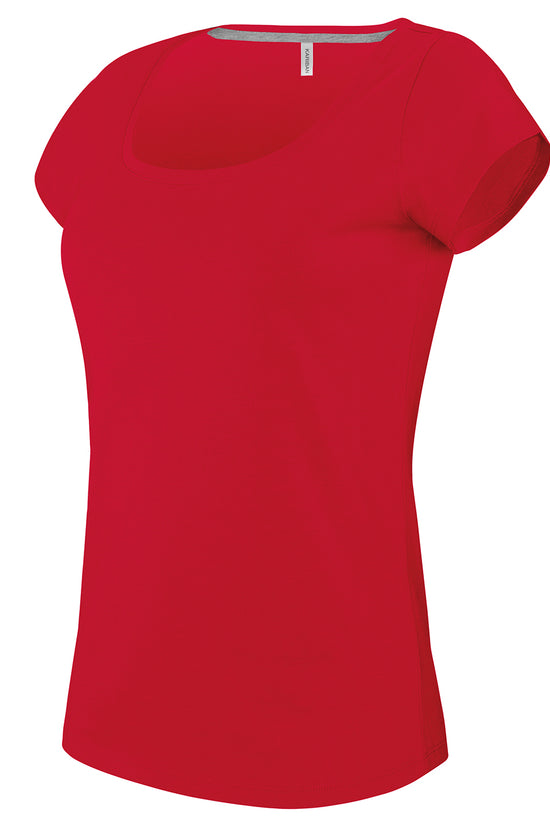 Kariban Ladies Boat Neck TShirt Plus Sizes EnzymeWashed Cotton