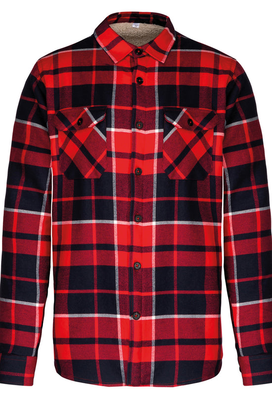 Mens SherpaLined Flannel Shirt Jacket