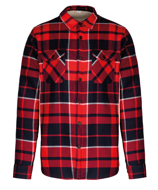 Mens SherpaLined Flannel Shirt Jacket
