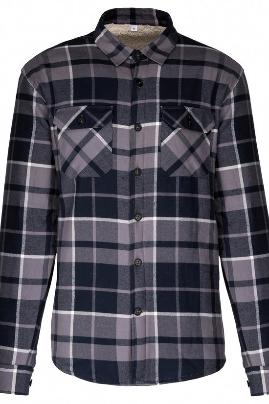 Mens SherpaLined Flannel Shirt Jacket