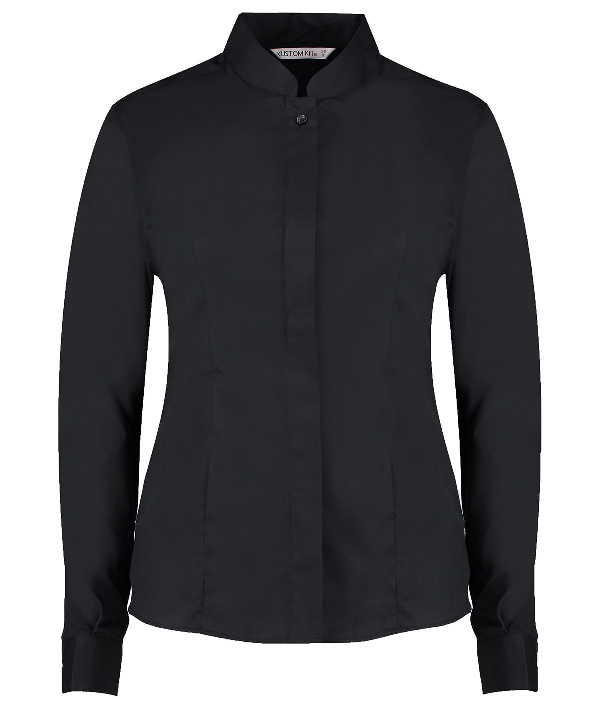 Kustom Kit Womens Mandarin Collar LongSleeve Tailored Fit Shirt