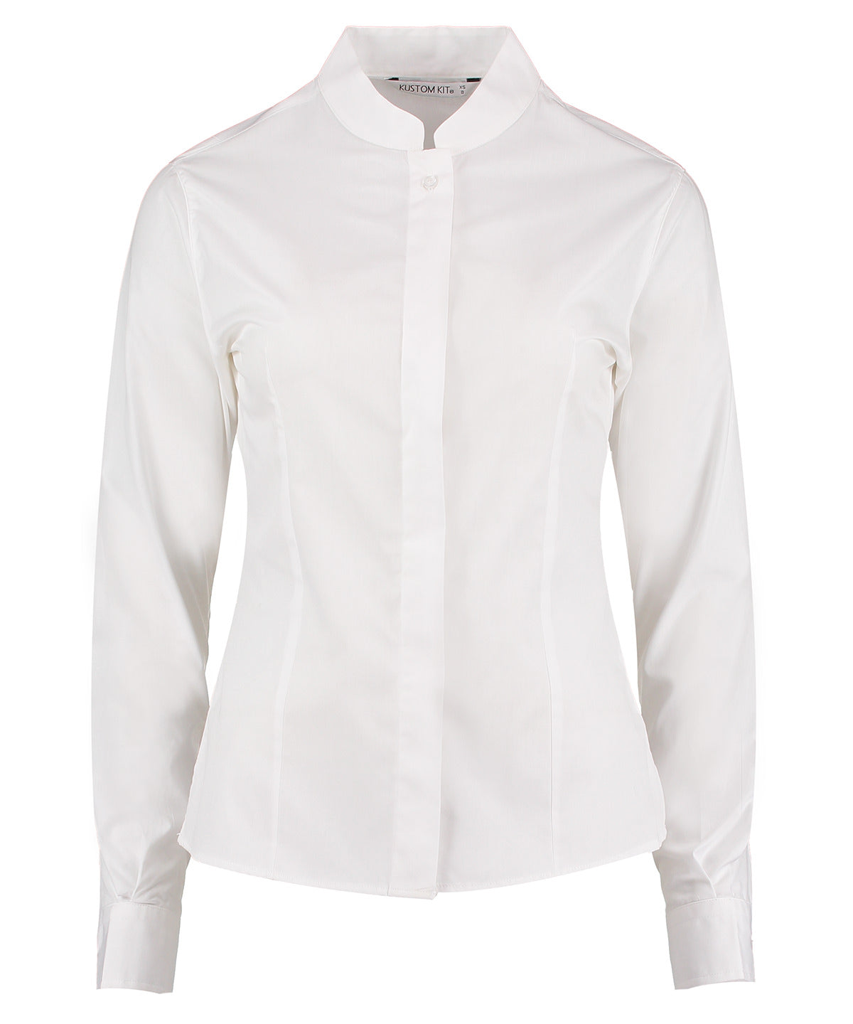 Kustom Kit Womens Mandarin Collar LongSleeve Tailored Fit Shirt