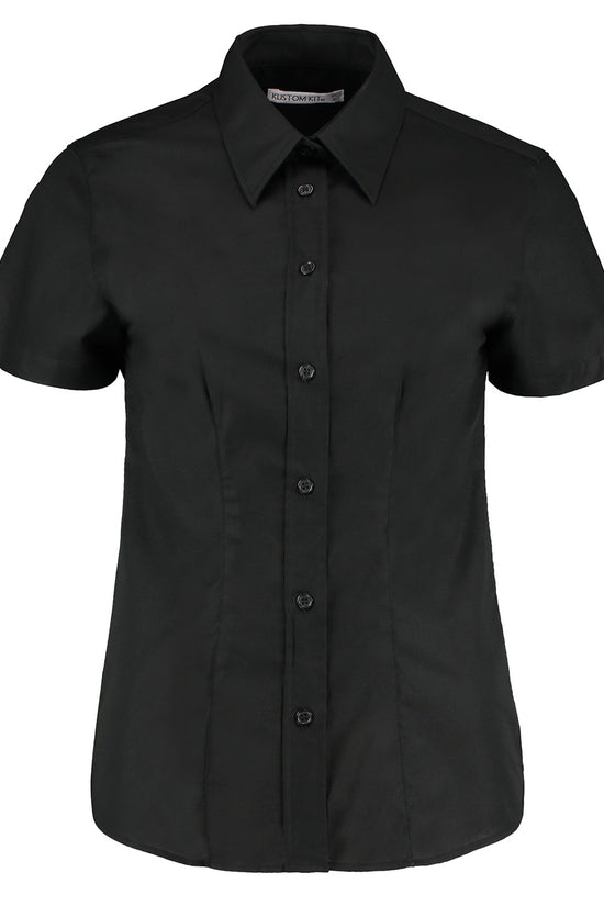Womens Tailored Fit ShortSleeved Oxford Blouse for Corporate Wear