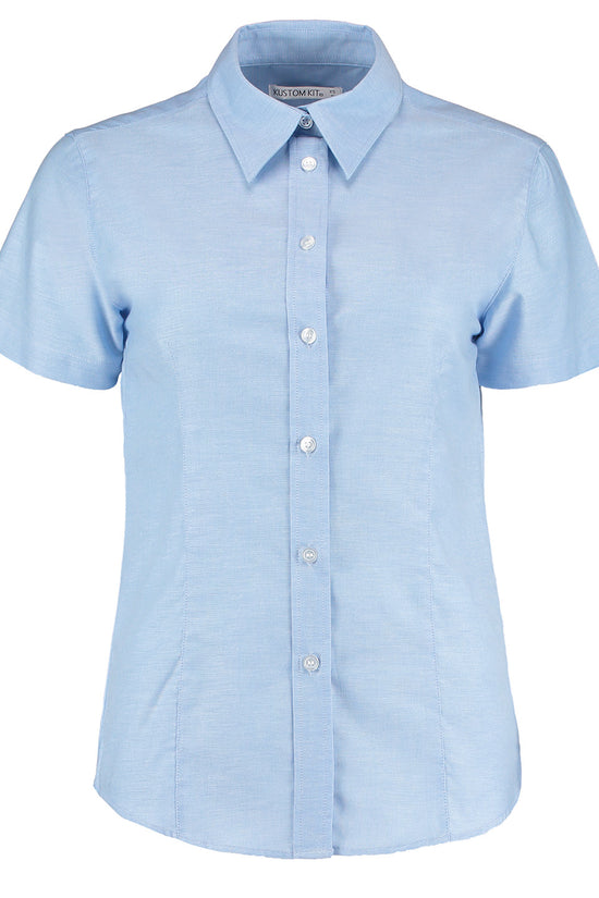 Womens Tailored Fit ShortSleeved Oxford Blouse for Corporate Wear