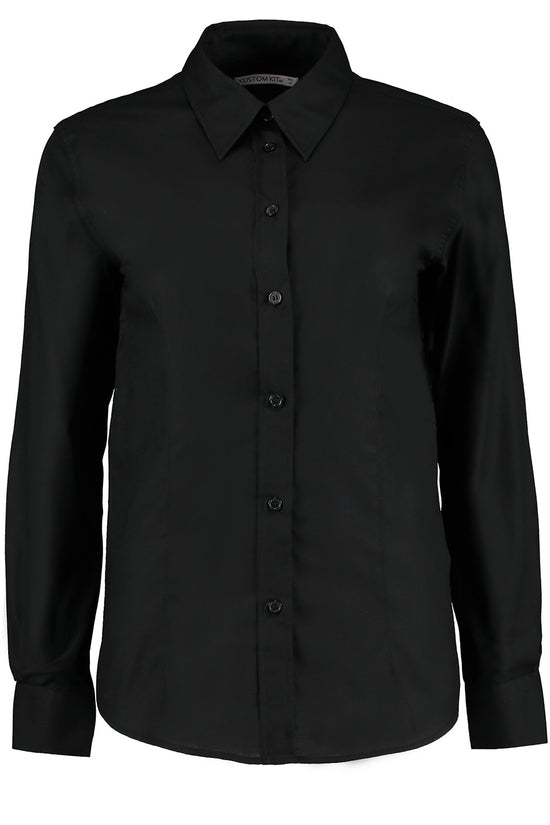 Womens Tailored Fit LongSleeve Oxford Blouse for Professional Environments