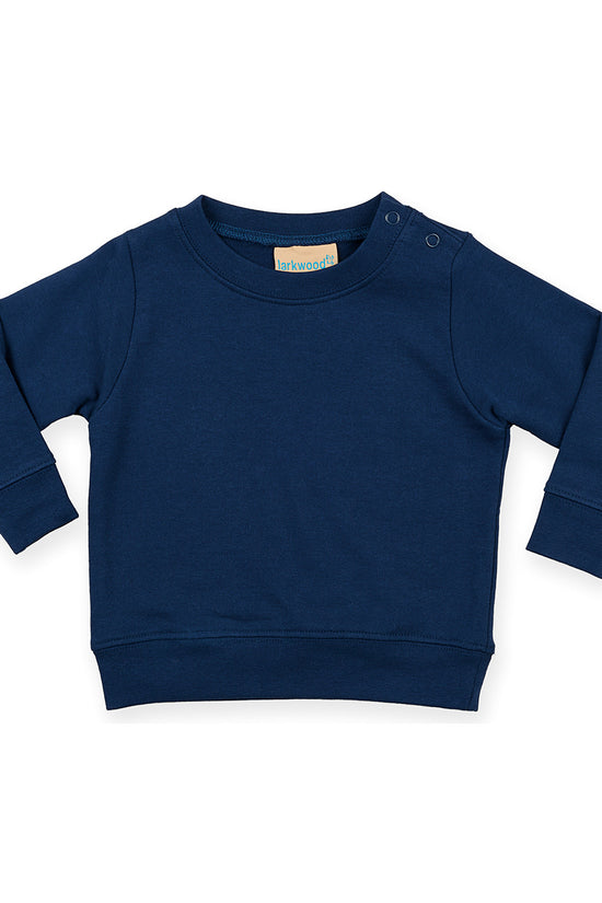 Larkwood Infant Crew Neck Sweatshirt with Shoulder Poppers