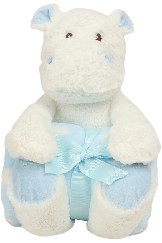 Mumbles Hippo Plush Toy with Removable Blanket Unisex Infant Gift