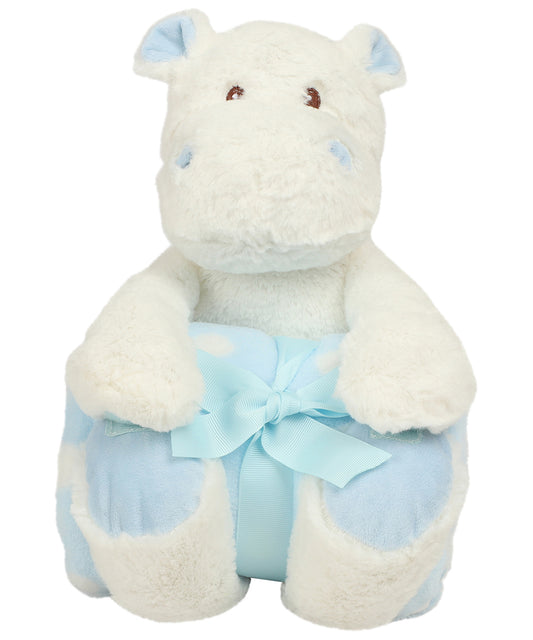 Mumbles Hippo Plush Toy with Removable Blanket Unisex Infant Gift