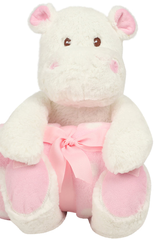 Mumbles Hippo Plush Toy with Removable Blanket Unisex Infant Gift