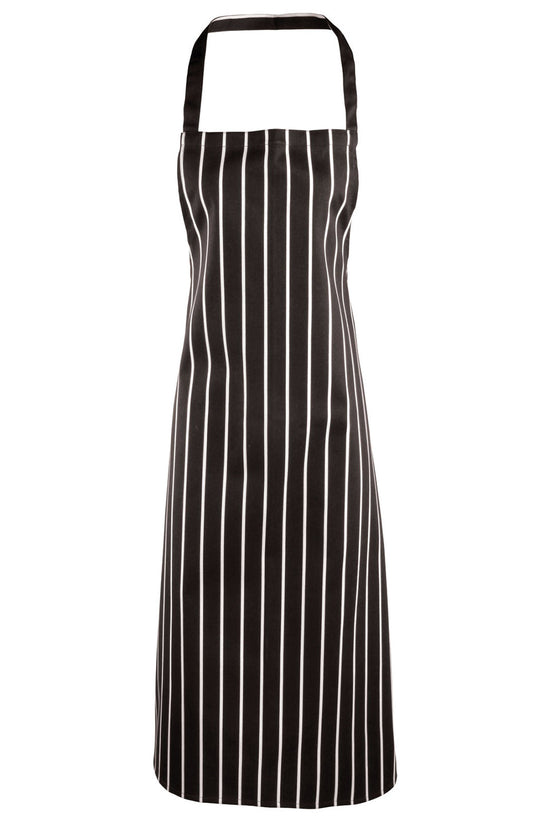 Striped Butchers Bib Apron for Unisex Adults