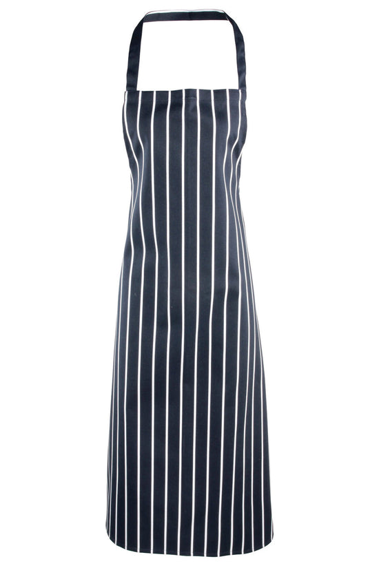 Striped Butchers Bib Apron for Unisex Adults