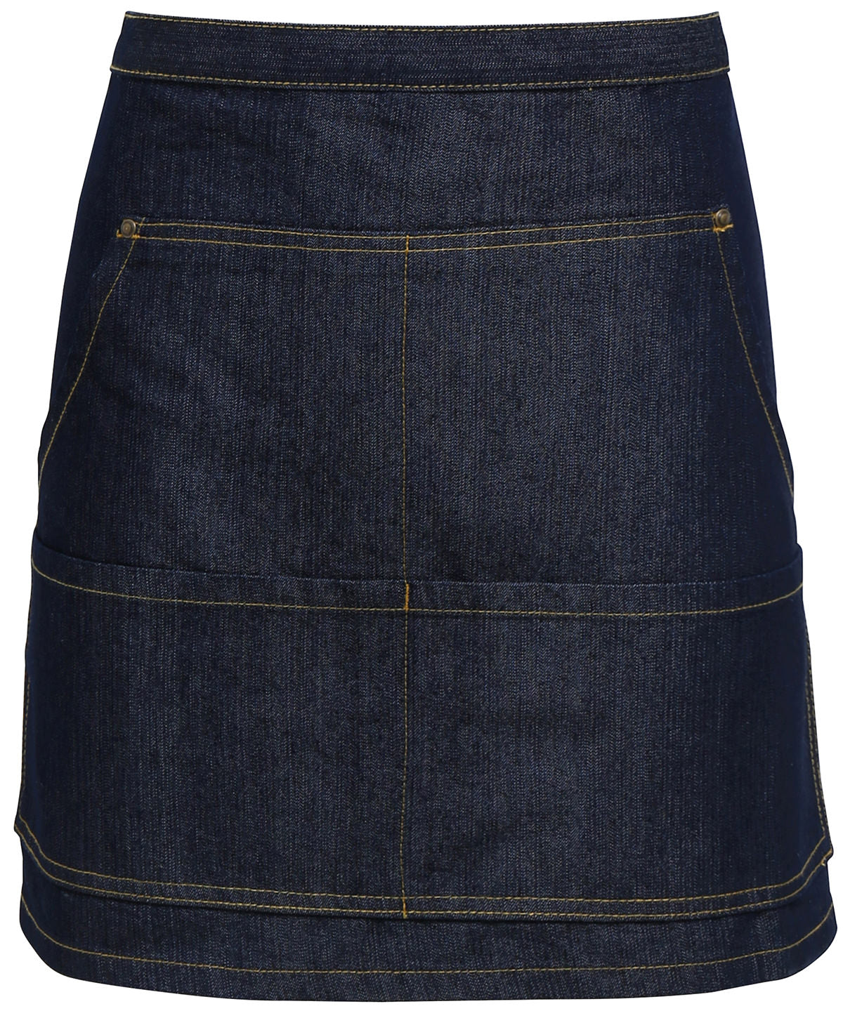 Denim Waist Apron with Contrast Stitching and Copper Rivets