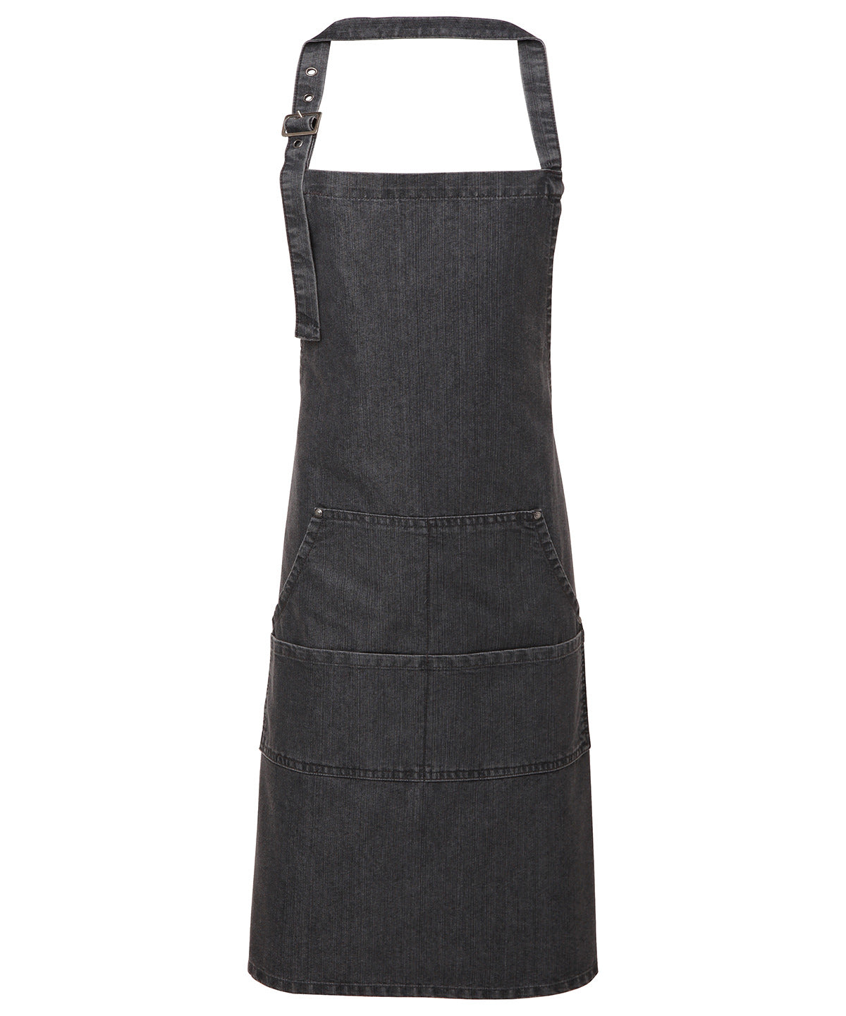 Denim Stitch Bib Apron with Adjustable Neckband