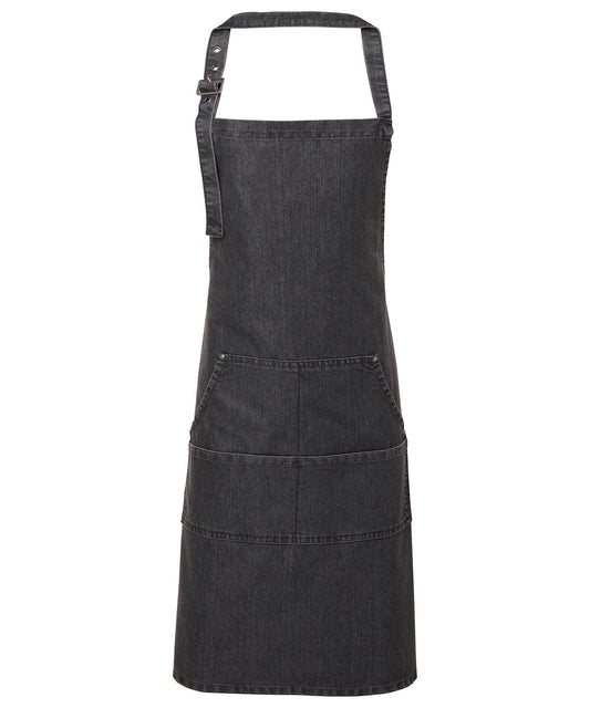 Denim Stitch Bib Apron with Adjustable Neckband