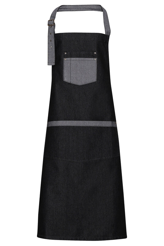 IndustrialChic Denim Bib Apron with Contrast Trim