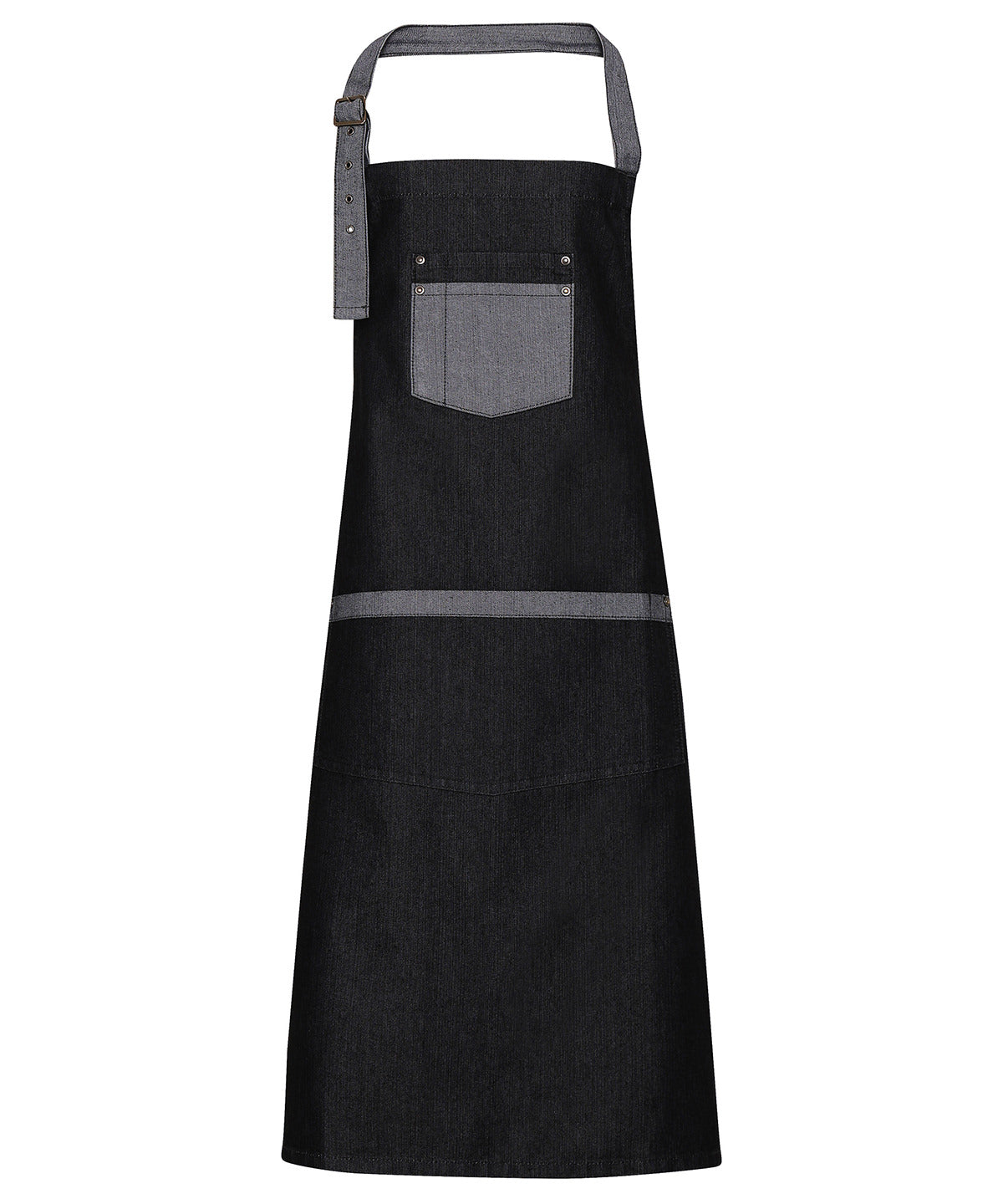 IndustrialChic Denim Bib Apron with Contrast Trim