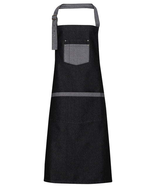 IndustrialChic Denim Bib Apron with Contrast Trim