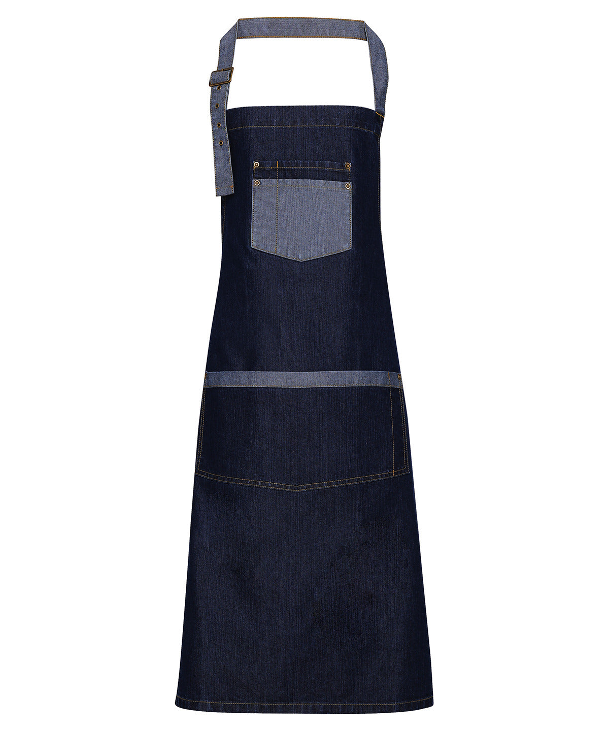 IndustrialChic Denim Bib Apron with Contrast Trim