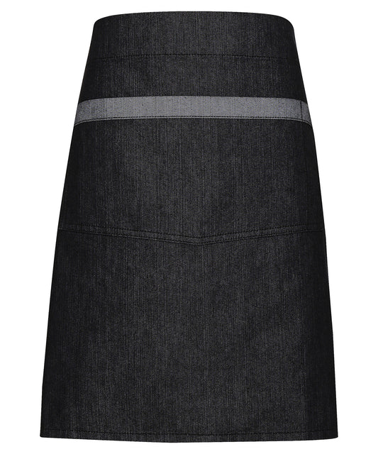 Contrast Denim Waist Apron with Large Metal Eyelets