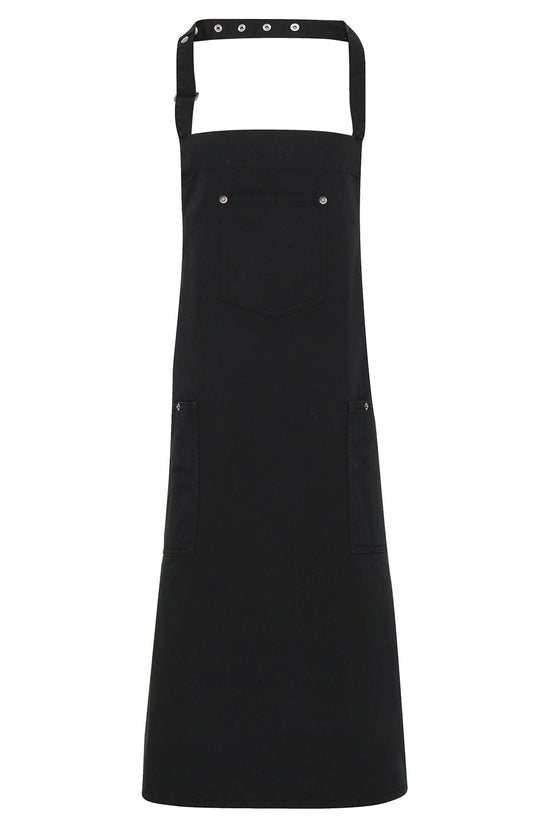 Chino Style Bib Apron with Pockets