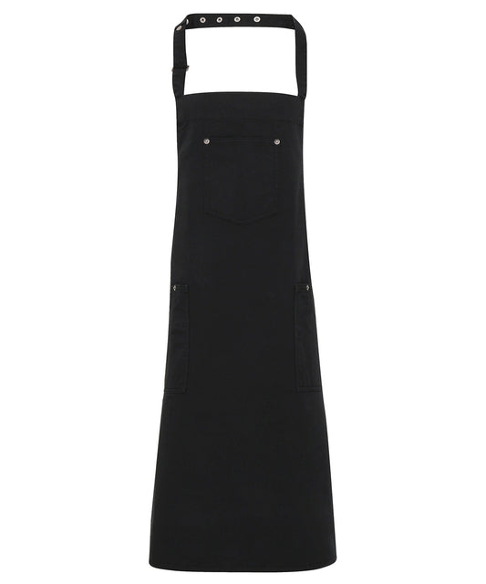 Chino Style Bib Apron with Pockets