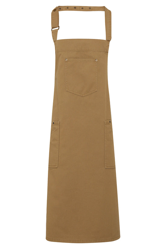 Chino Style Bib Apron with Pockets