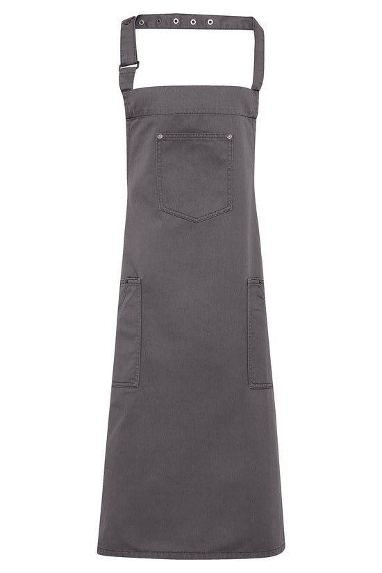 Chino Style Bib Apron with Pockets