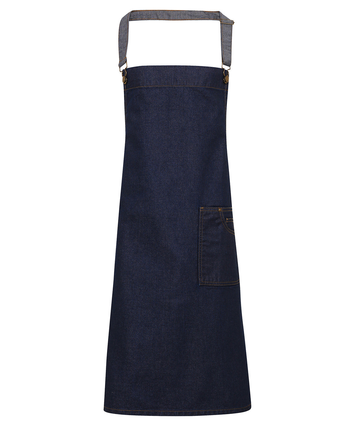 Waxed Denim Bib Apron with Oversized Pocket