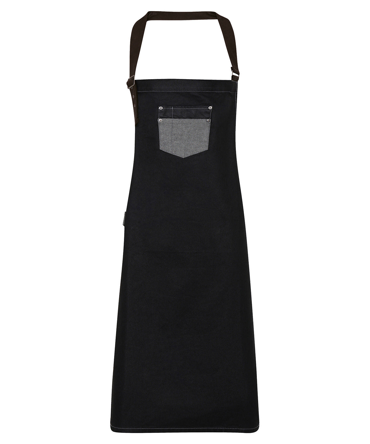 Vintagestyle Denim Bib Apron with Faux Leather Detailing