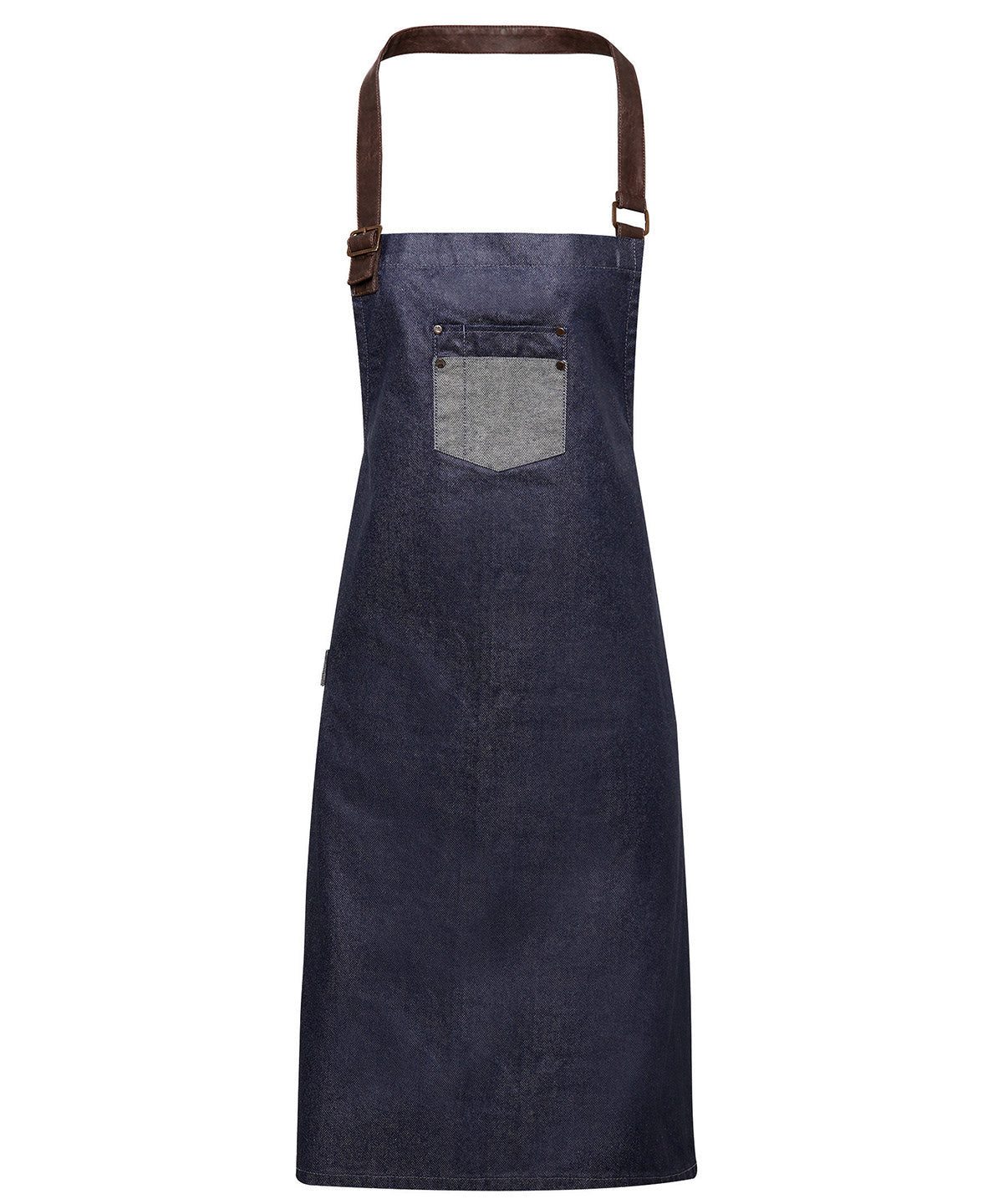 Vintagestyle Denim Bib Apron with Faux Leather Detailing