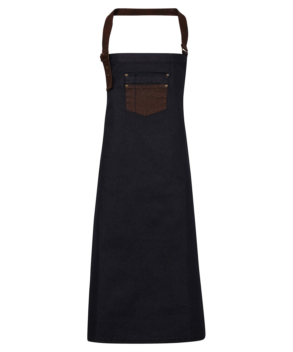 Vintagestyle Denim Bib Apron with Faux Leather Detailing