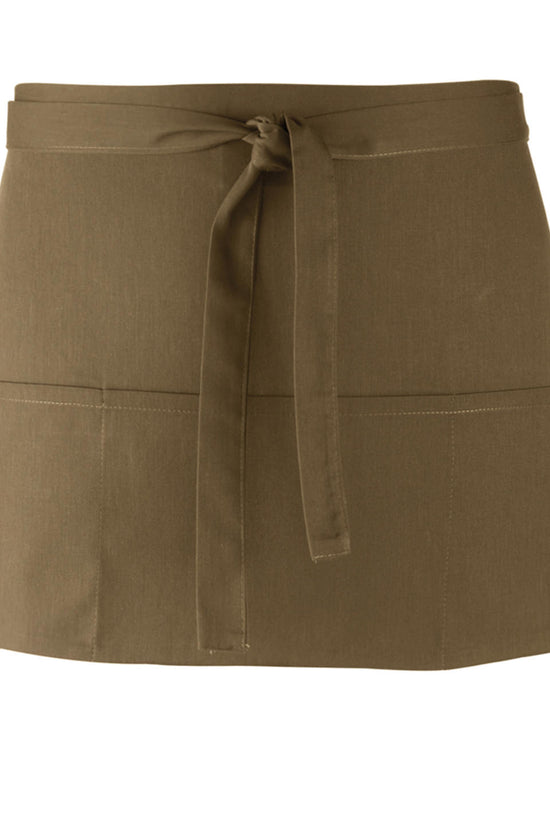 Premier Colours 3Pocket Apron Short Waist Apron with Open Pockets