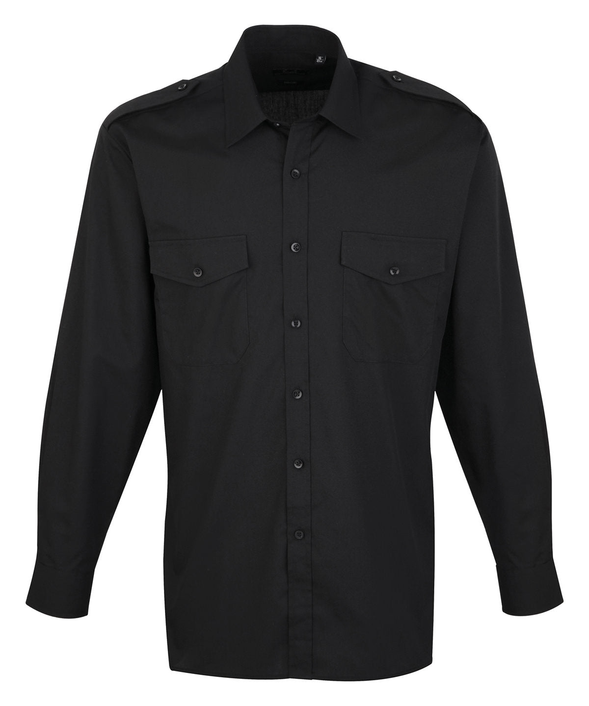 Premier Mens Long Sleeve Pilot Shirt with Epaulettes