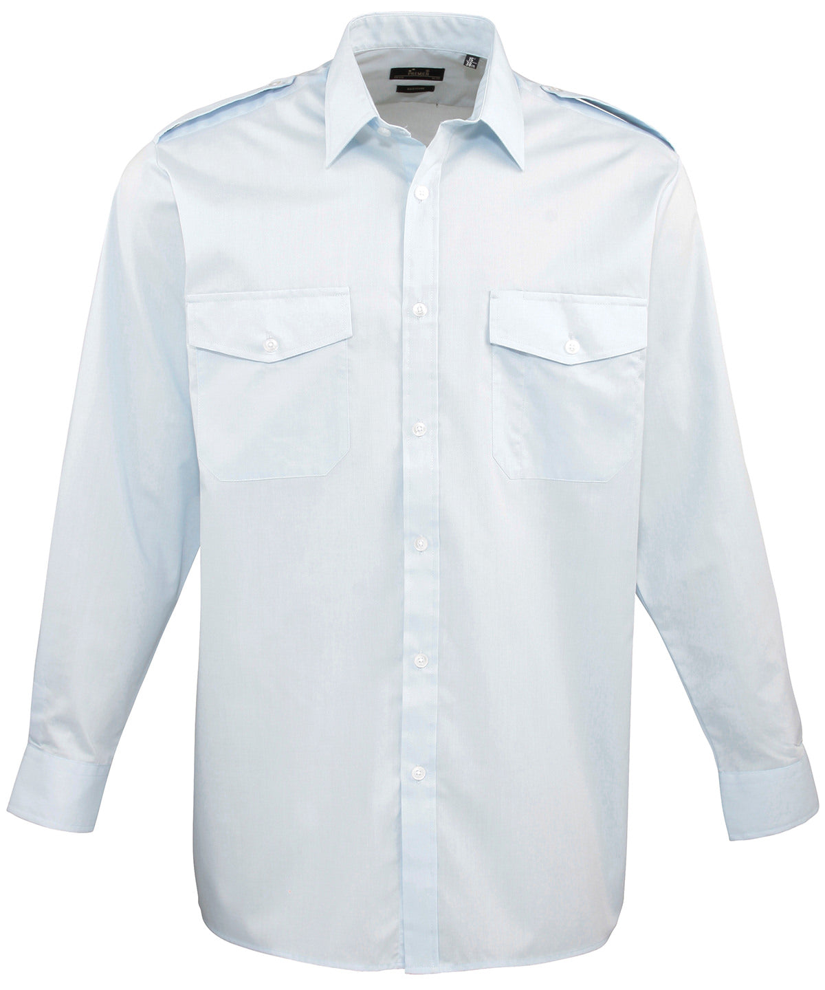 Premier Mens Long Sleeve Pilot Shirt with Epaulettes