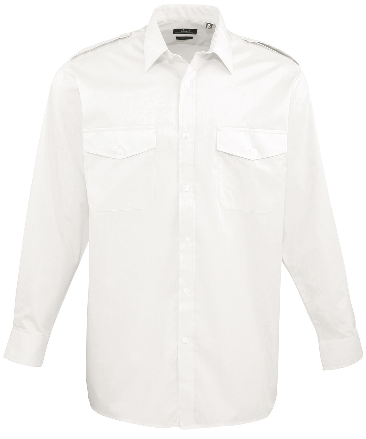 Premier Mens Long Sleeve Pilot Shirt with Epaulettes