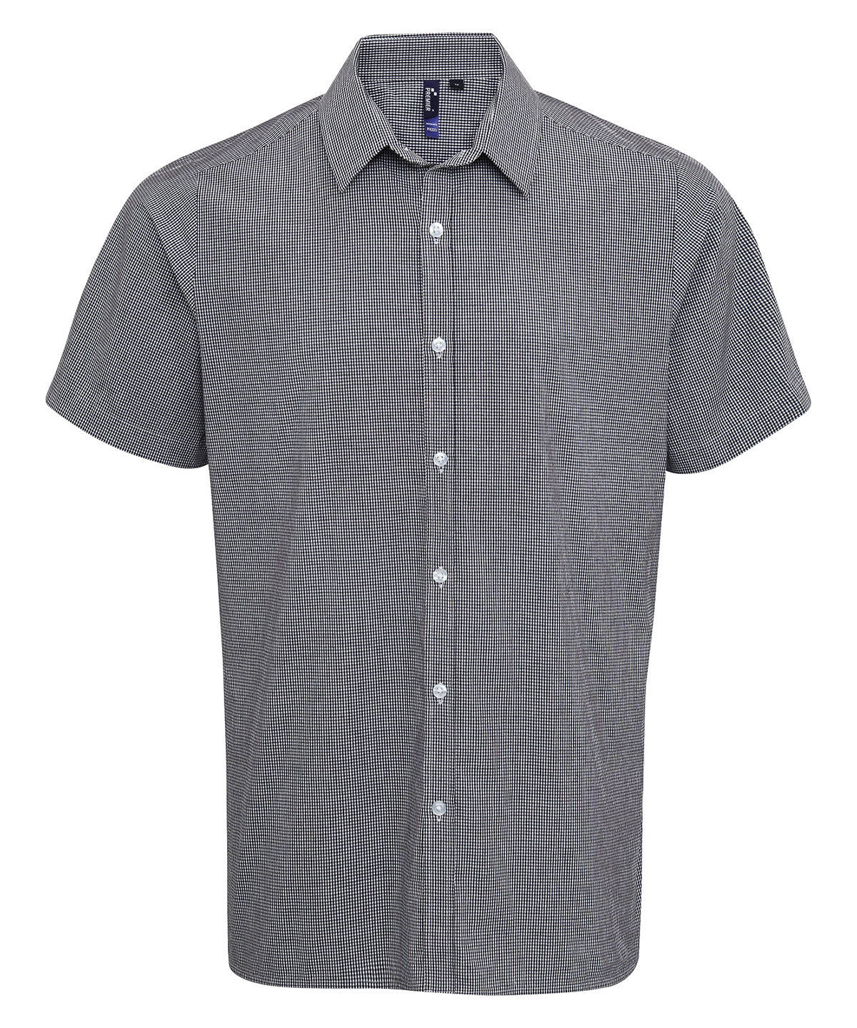 Premier Microcheck Gingham Short Sleeve Cotton Shirt for Men