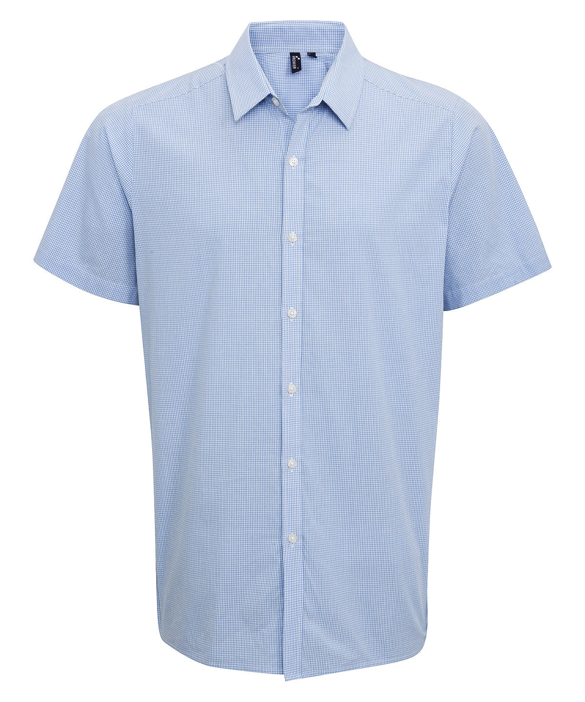 Premier Microcheck Gingham Short Sleeve Cotton Shirt for Men