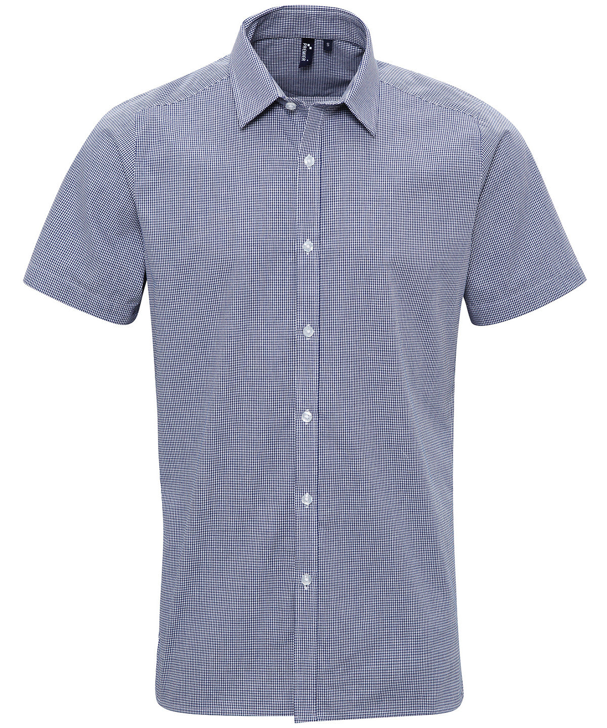Premier Microcheck Gingham Short Sleeve Cotton Shirt for Men