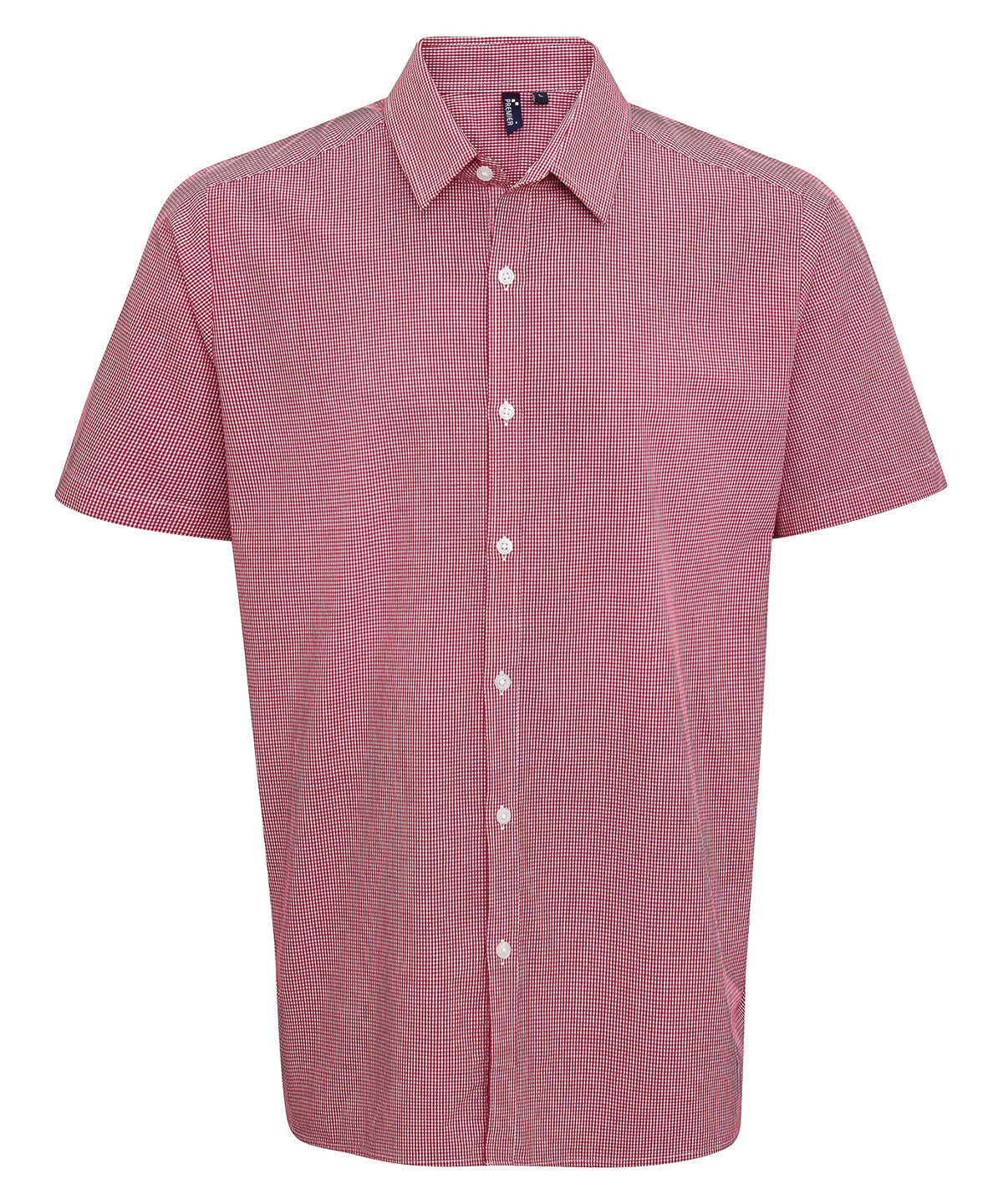 Premier Microcheck Gingham Short Sleeve Cotton Shirt for Men
