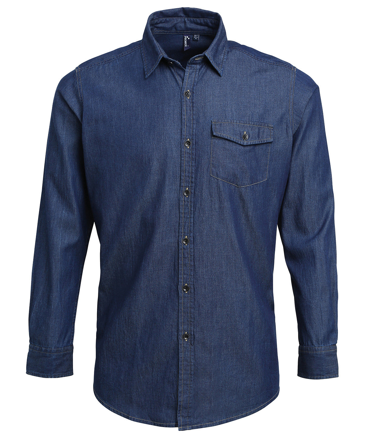 Mens Premier Denim Shirt with Contrast Stitch Detail