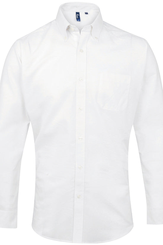 Premier Signature Oxford Long Sleeve Shirt for Men WrinkleFree SemiFitted Styling