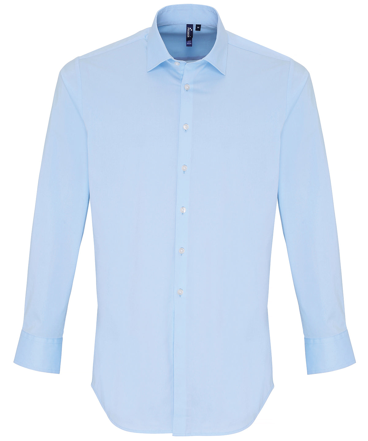 Stretch Cotton Poplin Long Sleeve Shirt for Men